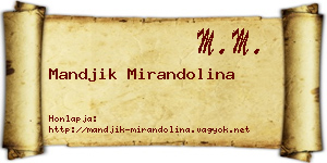 Mandjik Mirandolina névjegykártya